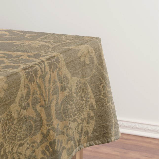 Mediaeval Lions Peacocks & Pomegranates Pattern Tablecloth (In Situ)