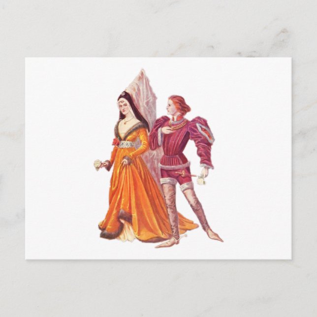 Mediaeval Lord and Lady Postcard (Front)