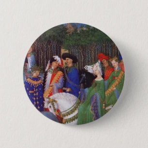 Mediaeval lords and ladies 6 cm round badge
