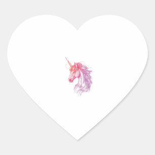 Mediaeval Mage Unicorn (1) Heart Sticker