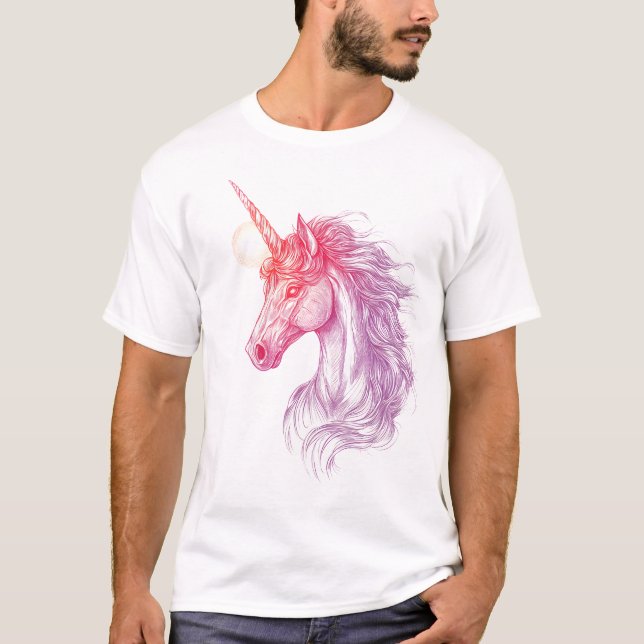 Mediaeval Mage Unicorn (1) T-Shirt (Front)