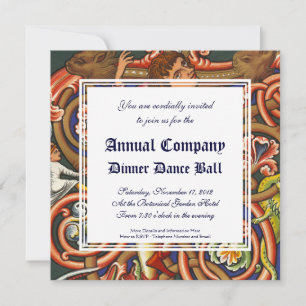 Mediaeval Manuscript Elegant Dancing Nobleman Invitation