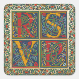 Mediaeval Manuscript Goth RSVP Label