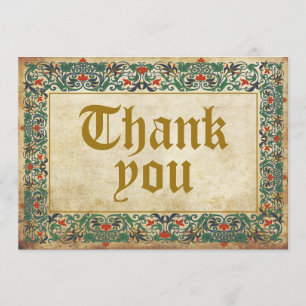 Mediaeval Manuscript Goth Thank You Card