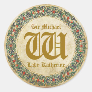 Mediaeval Manuscript Goth Wedding Label