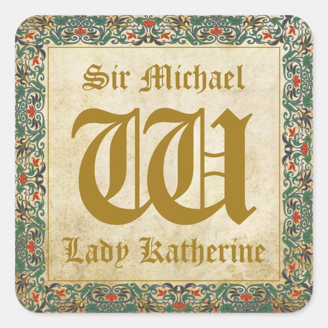 Mediaeval Manuscript Goth Wedding Label (Front)