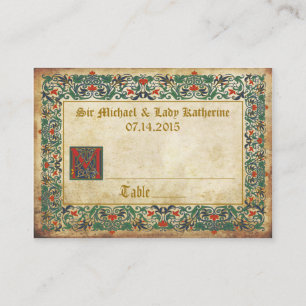 Mediaeval Manuscript Goth Wedding Place Cards