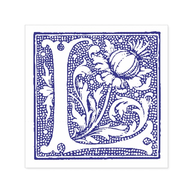Mediaeval Manuscript Letter L Monogram Self-inking Stamp (Design)