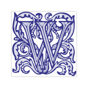 Mediaeval Manuscript Letter W Self-inking Stamp