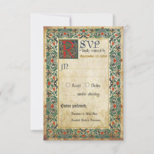 Mediaeval Manuscript RSVP Card