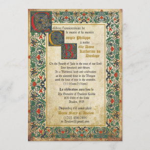 Mediaeval Manuscript Wedding Invitation Card