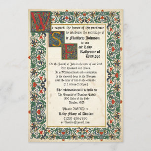 Mediaeval Manuscript Wedding Invitation Card
