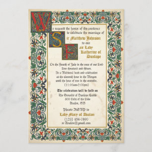 Mediaeval Manuscript Wedding Invitation Card