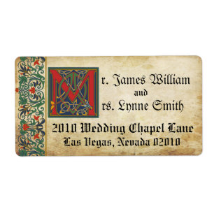 Mediaeval Manuscript Wedding Label