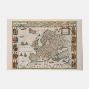 Mediaeval Map of Europe (by Willem Blaeu)  Doormat