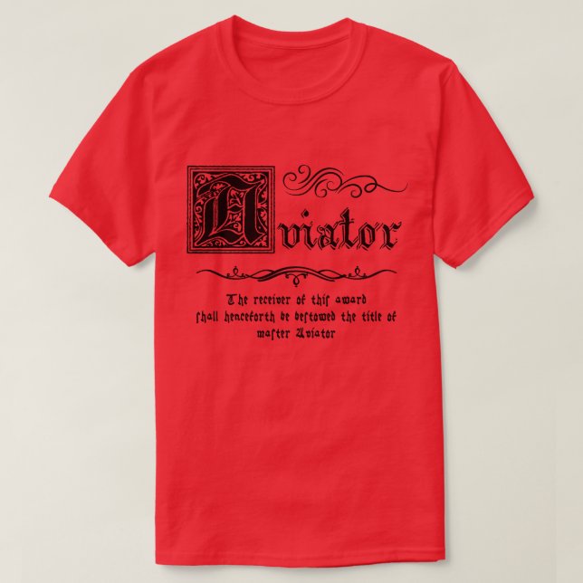 Mediaeval Master Aviator T-Shirt (Design Front)