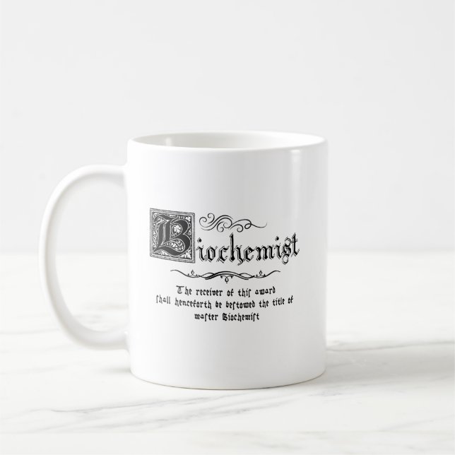 Mediaeval Master Biochemist  T-Shirt Coffee Mug (Left)