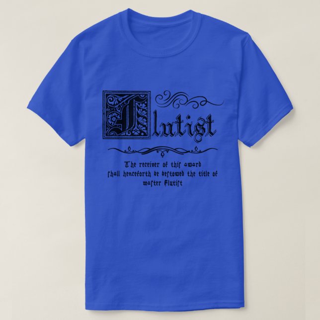 Mediaeval Master Flautist T-Shirt (Design Front)