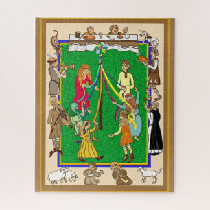 Mediaeval Maypole dancing jigsaw puzzle