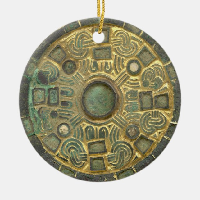 Mediaeval Medallion Ceramic Tree Decoration (Front)