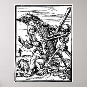 Mediaeval Memento Mori Engraving Poster