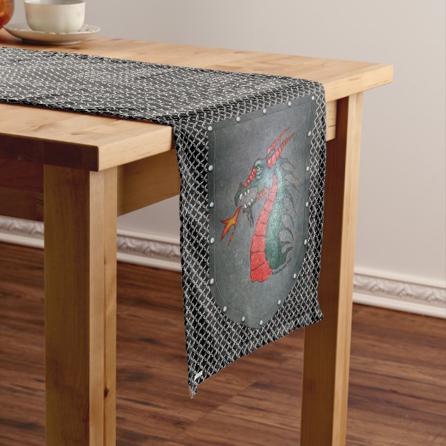 Mediaeval Metal Shield Dragon Medium Table Runner (In Situ)