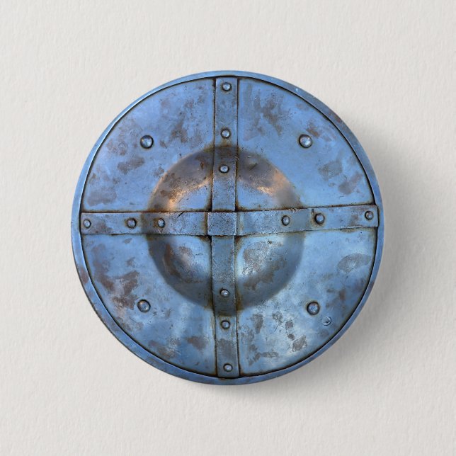 mediaeval metal shield weapon historic soldier war 6 cm round badge (Front)