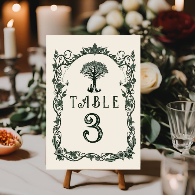Mediaeval Middle Ages Engraving Fantasy Wedding  T Table Number (Creator Uploaded)