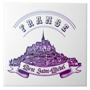 Mediaeval monastery Mont Saint Michel. France. Ceramic Tile