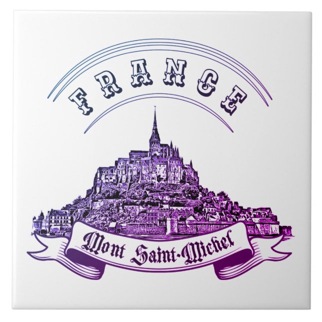 Mediaeval monastery Mont Saint Michel. France. Ceramic Tile (Front)