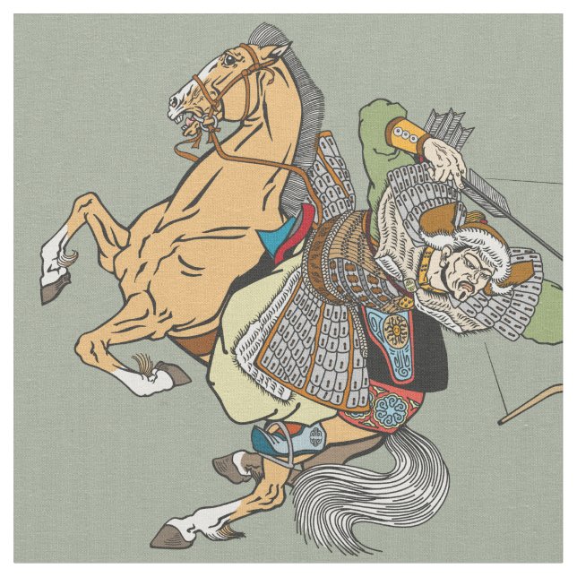 mediaeval Mongol warrior Fabric (Close Up)