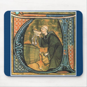 Mediaeval Monk Tasting Wine Mousepad