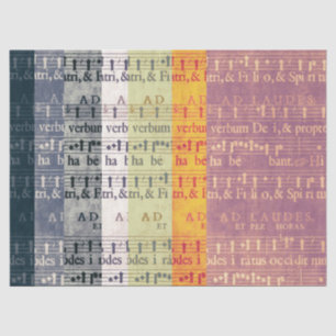 Mediaeval Multi-coloured Music Manuscripts Tissue Paper