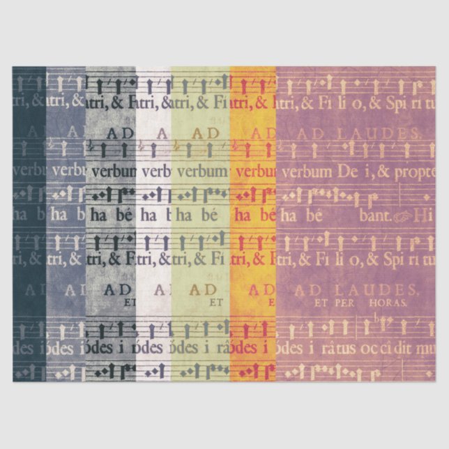 Mediaeval Multi-coloured Music Manuscripts Tissue Paper (Front)