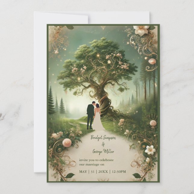 Mediaeval mystic Enchanted Forest Wedding  Invitation (Front)