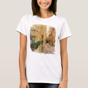 Mediaeval Narrow Street Old Buildings Watercolor T-Shirt