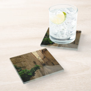 Mediaeval Narrow Street Tall Buildings And Coach Glass Coaster