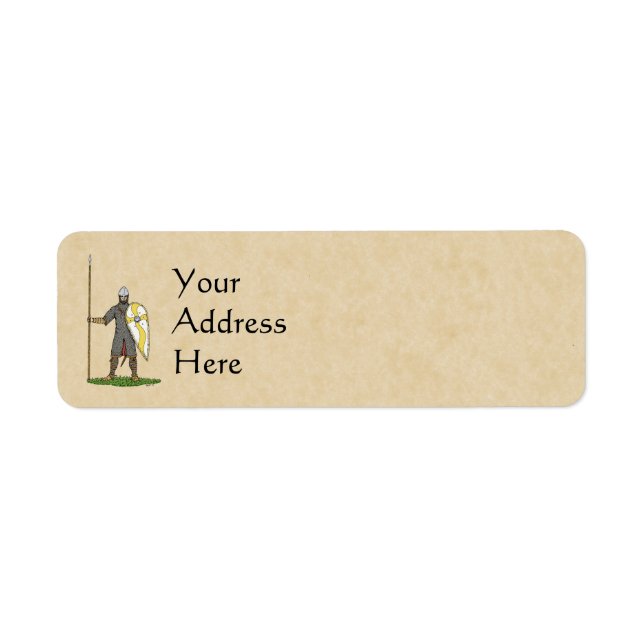 Mediaeval Norman Knight Circa 1066 Return Address Label (Front)