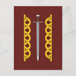 Mediaeval Norman Sword and Decorative Bands Postcard