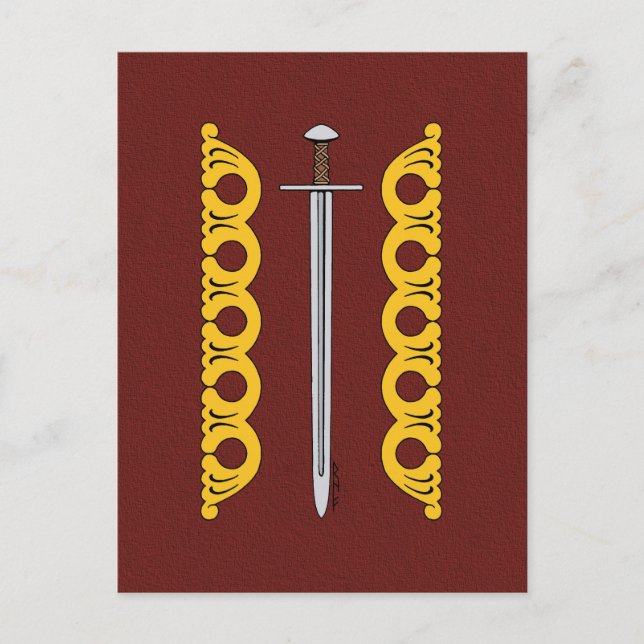Mediaeval Norman Sword and Decorative Bands Postcard (Front)
