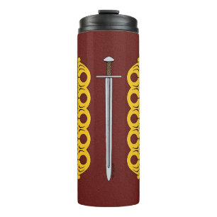 Mediaeval Norman Sword and Decorative Bands Thermal Tumbler