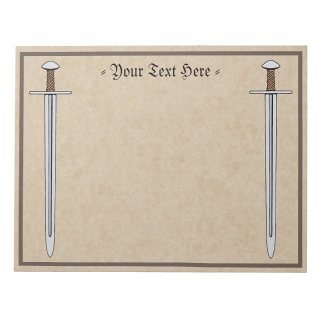 Mediaeval Norman Sword Notepad (Front)