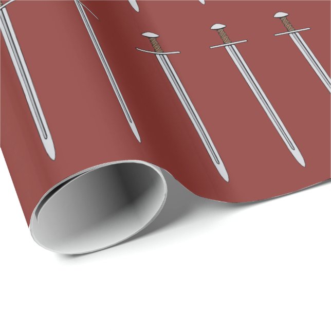 Mediaeval Norman Sword Wrapping Paper (Roll Corner)