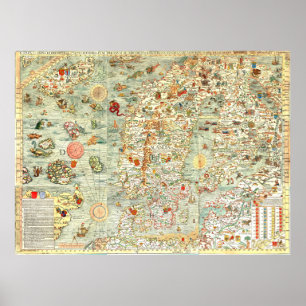Mediaeval Northern Europe Map Poster