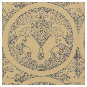 Mediaeval Oriental Griffins And Lions Pattern Fabric