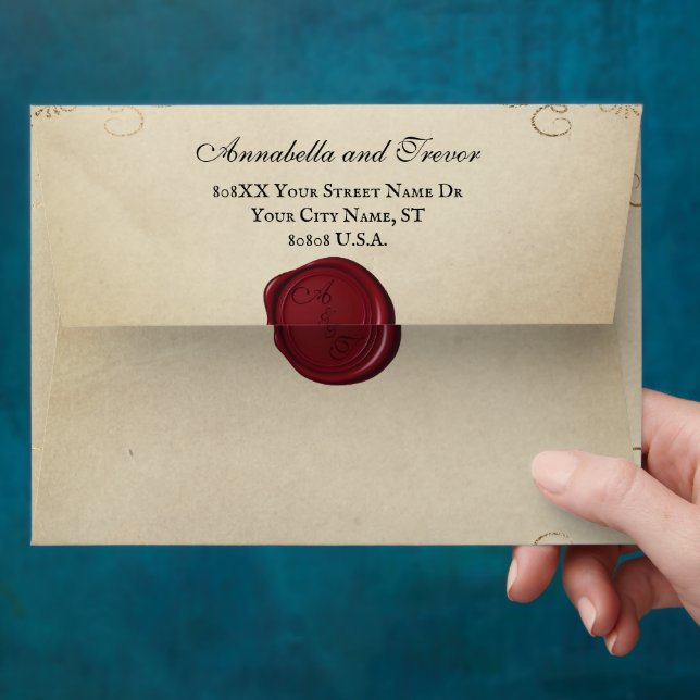 Mediaeval Parchment and Wax Seal Fairytale Envelope (Hand)