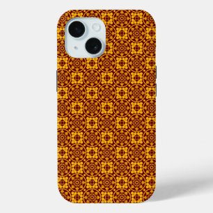 Mediaeval Pattern Gold & Red iPhone 15 Case