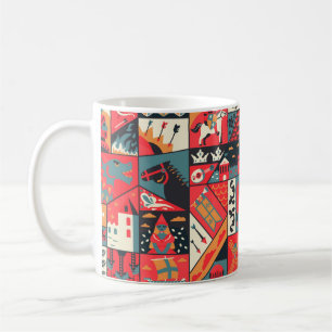 Mediaeval pattern seamless design. Decoration text Coffee Mug