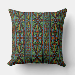 Mediaeval Pattern Throw Pillow VIII
