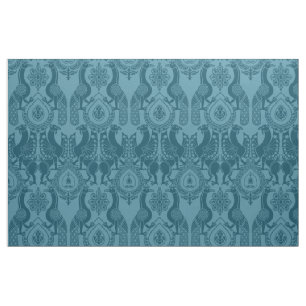 Mediaeval Peacocks and Dragons, Peacock Blue Fabric